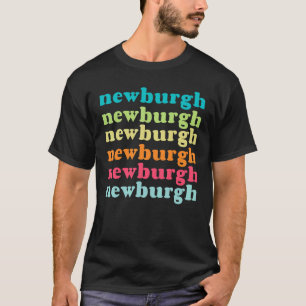 Camiseta Newburgh New York NY Texto repetitivo colorido