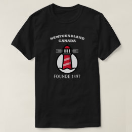 Camiseta Newfoundland Canada fundou o farol de 1497