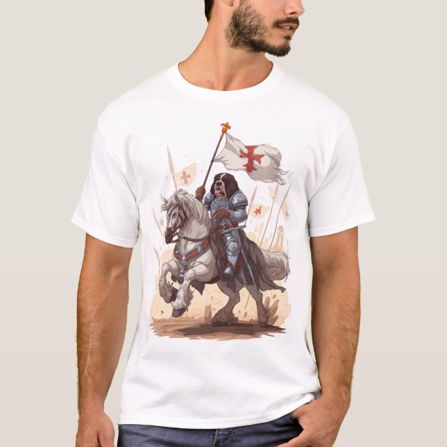 Camiseta Newfoundland Cavalheiresco - Armadura Real para Cã (Frente)