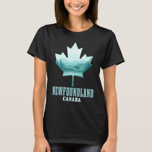 Camiseta Newfoundland Folha de Bordo Alce Antigo Canadá Can