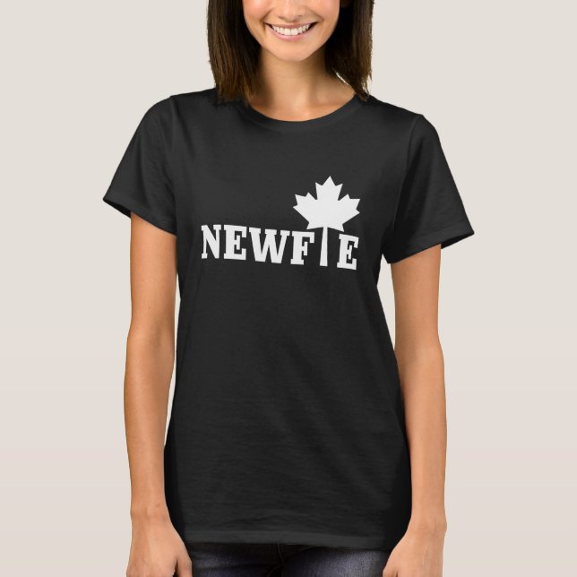 Camiseta Newfoundland Newfie Maple Leaf Canada Canadian Fla (Frente)