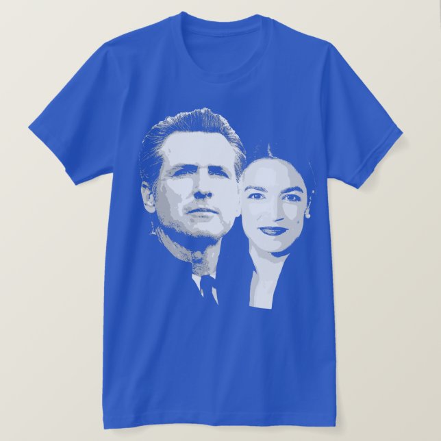 Camiseta Newsom / Ocasio-Cortez (Frente do Design)