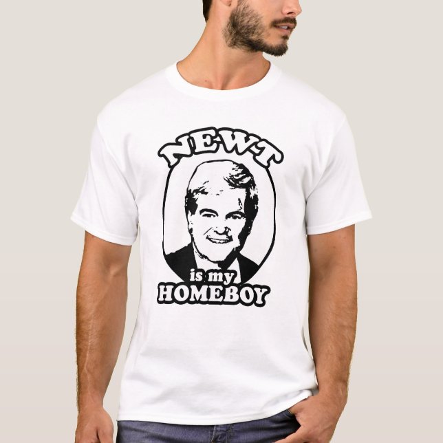 CAMISETA NEWT GINGRICH É MEU FICAR EM CASA (Frente)