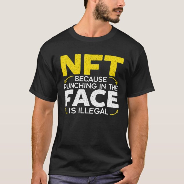 Camiseta NFT porque punir na cara é uma criptografia ilegal (Frente)