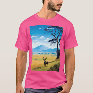 Camiseta Ngorongoro Tanzânia Cratera Poster de viagens