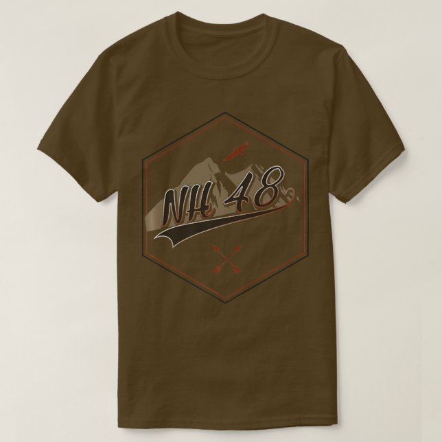 Camiseta NH 48 para Hiking All New Hampshire 48 Mountain (Frente do Design)