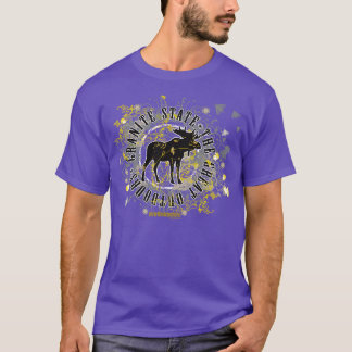 Camiseta NH Moose Medallion Black and Yellow