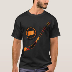 Camiseta NHL PA Black Orange Stick and Puck