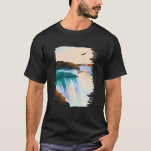 Camiseta Niagara Falls Canadá EUA Skyline Silhouette Outlin