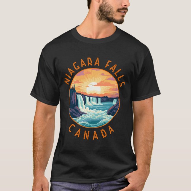 Camiseta Niagara Falls Canada Retro Distressed Circle  (Frente)