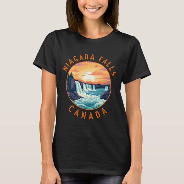 Camiseta Niagara Falls Canada Retro Distressed Circle  (Frente)