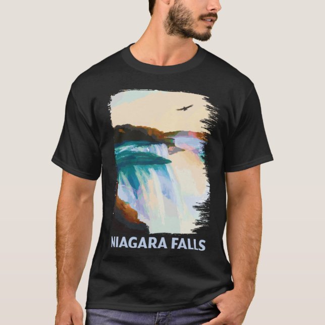 Camiseta Niagara Falls Canada USA Skyline Silhouette Outlin (Frente)