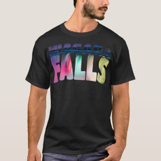 Camiseta Niagara Falls em Night Canada USA Typografia Souve
