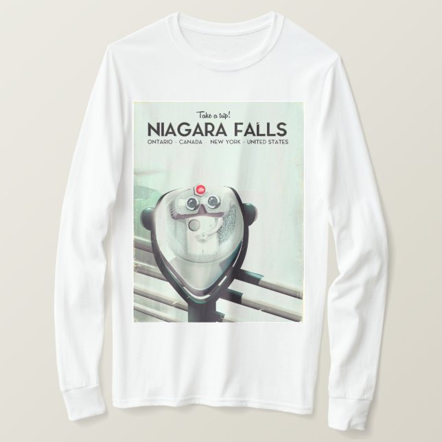 Camiseta Niagara Falls - EUA - Canadá - poster de Viagens v (Frente do Design)