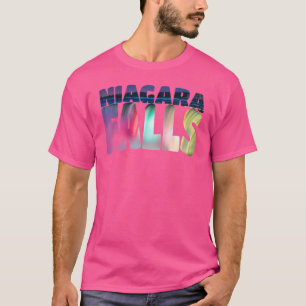 Camiseta Niagara Falls Night Canada Usa Typografia Souveni