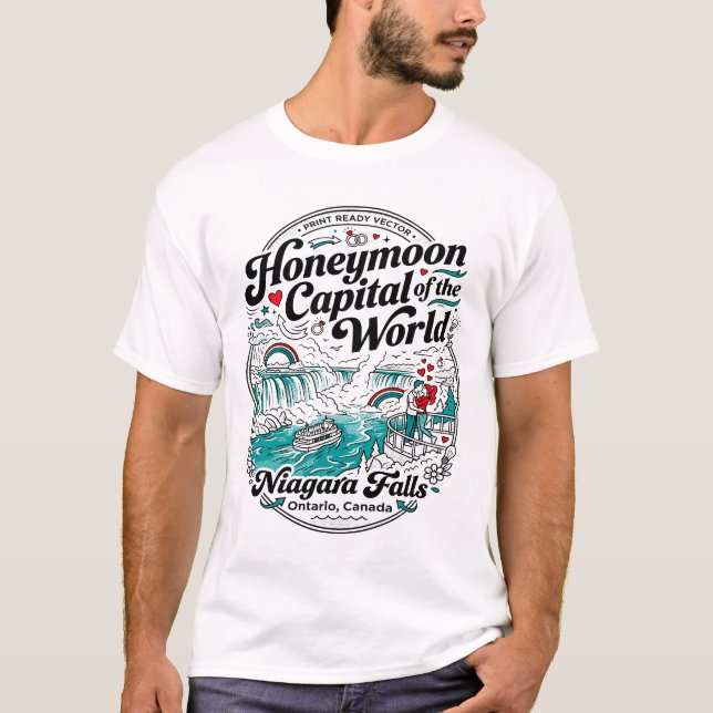 Camiseta Niagara Falls Ontário Canadá Capital da Lua de Mel (Frente)