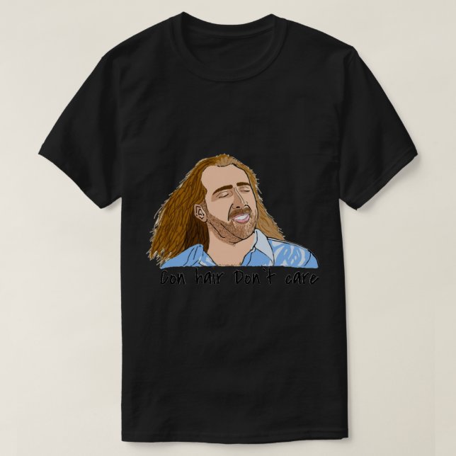 Camiseta Nic cage con air hair   (Frente do Design)