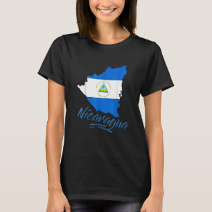 Camiseta Nicarágua Bandeira Azul Homens Mulheres Crianças D