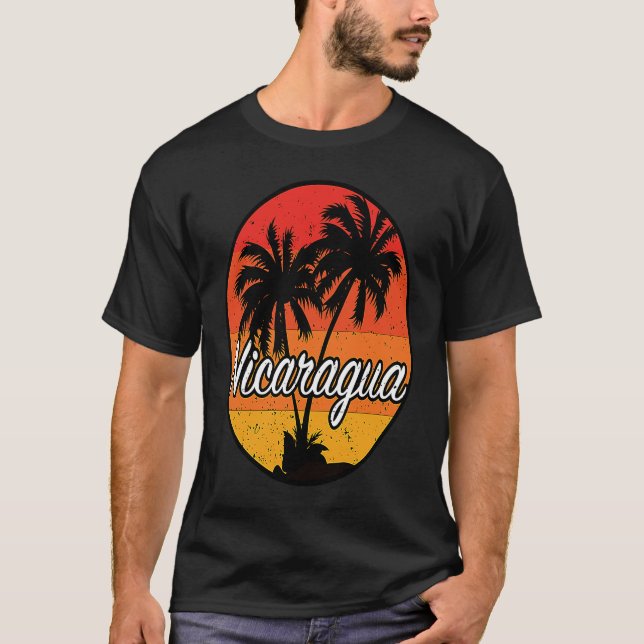 Camiseta Nicarágua Sunset Palm Beach Souvenir (Frente)