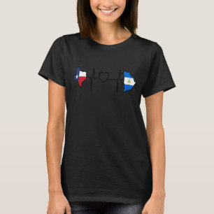 Camiseta Nicarágua Texas Heartbeat Texan Nicarágua Flag