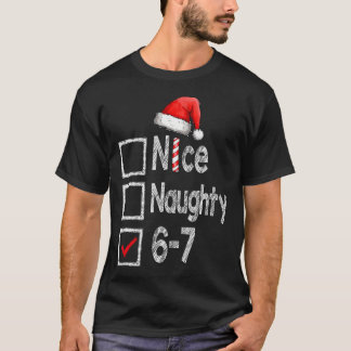 Camiseta Nice Naughty 67 Christmas Six Seven Xmas Costume M