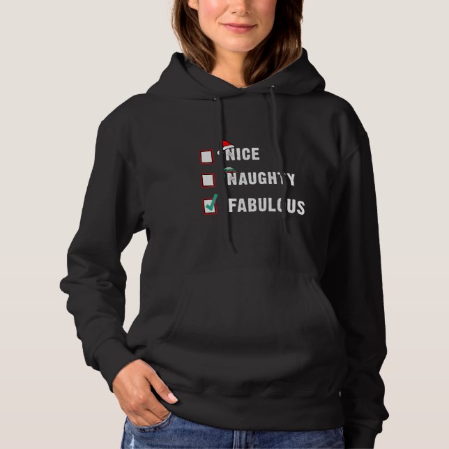 Camiseta Nice Naughty Fabulous Christmas List Xmas Santa Cl (Frente)