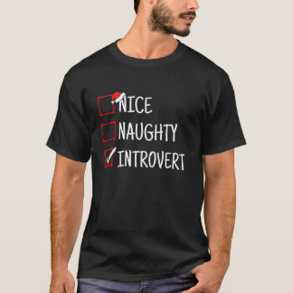 Camiseta Nice Naughty Introvert Funny Christmas