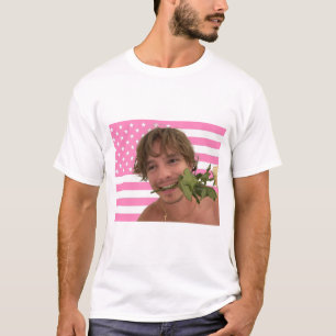 Camiseta Nicholas Chavez com bandeira rosa rosa americana