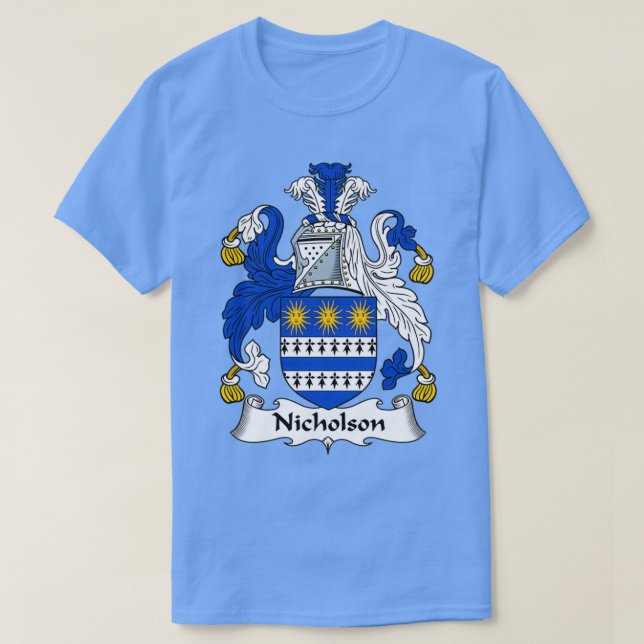 Camiseta Nicholson Coat of Arms Family Crest  (Frente do Design)