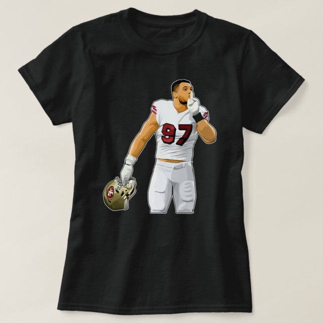 Camiseta Nick Bosa Silencia As Multidões (Frente do Design)