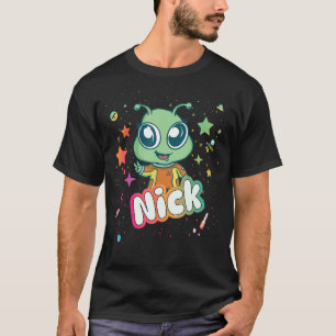 Camiseta NICK - Nome do Menino Bonito com Alienígena fofa