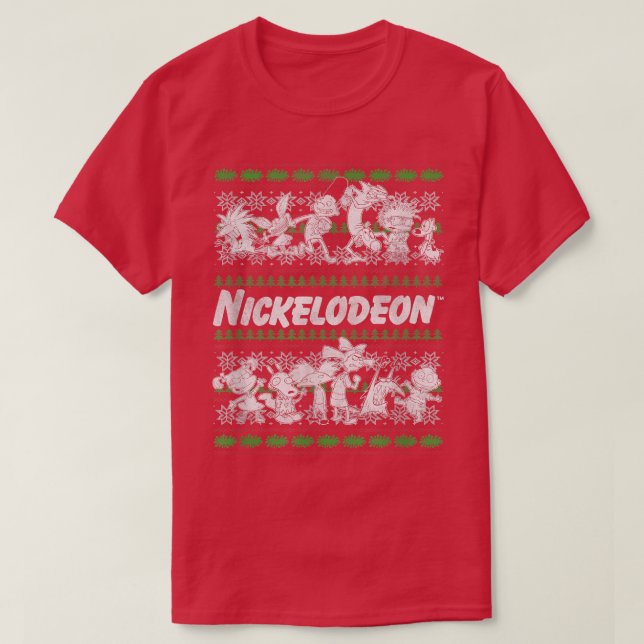 Camiseta Nickelodeon Christmas Multiple Franchise Ugly Swea (Frente do Design)