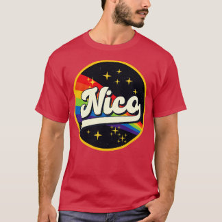 Camiseta Nico Rainbow No Estilo De Vintagem Espacial