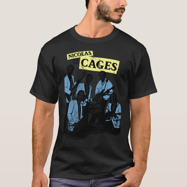 Camiseta Nicolas e as Gaiolas (Camisa de Banda Nic Cage), (Frente)