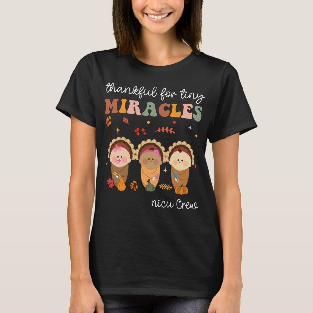 Camiseta NICU Crwe Ação De Graças Por Pequenos Milagres (Frente)