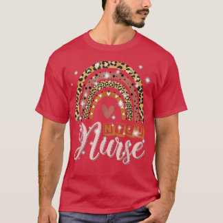 Camiseta Nicu Enferse Icu Neonatal Leopard Rainbow Tiny Hum