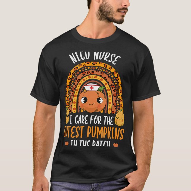 Camiseta NICU Nurse Cutest Pumpkins In The Patch Rainbow Ha (Frente)