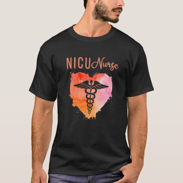 Camiseta NICU Nurse  Neonatal Nurses Graduation Caduceus (Frente)