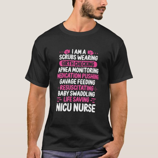 Camiseta Nicu Nurse Preemie Warrior Girth Checking Nicu Nur (Frente)