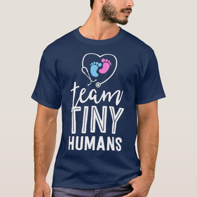 Camiseta NICU Nurse  Team Tiny Humans Gift Neonatal ICU (Frente)