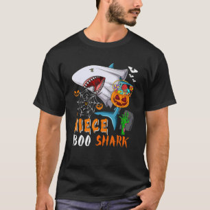 Camiseta Niece Shark Boo Halloween Shark Boo Ghost Candy Pu