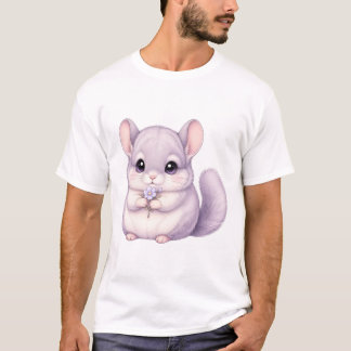 Camiseta Niedliche Chinchilla Mit Blumenstrauß