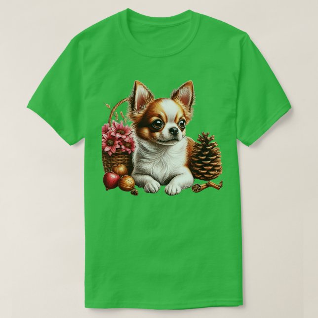 Camiseta Niedlicher Chihuahua im realistischen Zeichenstil (Frente do Design)