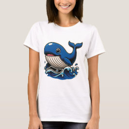 Camiseta Niedliches Cartoon-Wal-Design