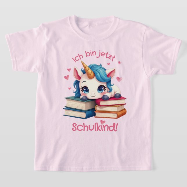 Camiseta Niedliches Einhorn mit Büchern - Schulkind | (Postura )