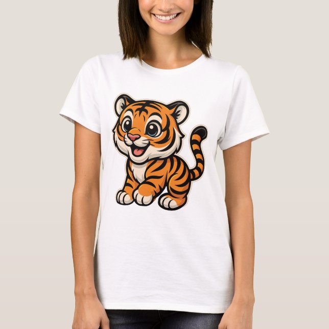 Camiseta Niedliches Tigerbaby-Design (Frente)