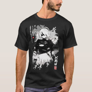Camiseta Nier Automata 2B Japan Ink AO DEN Gift Halloween D