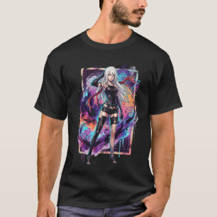 Camiseta NieR Automata A2 Cabelo Prateado Branco Franja Cob