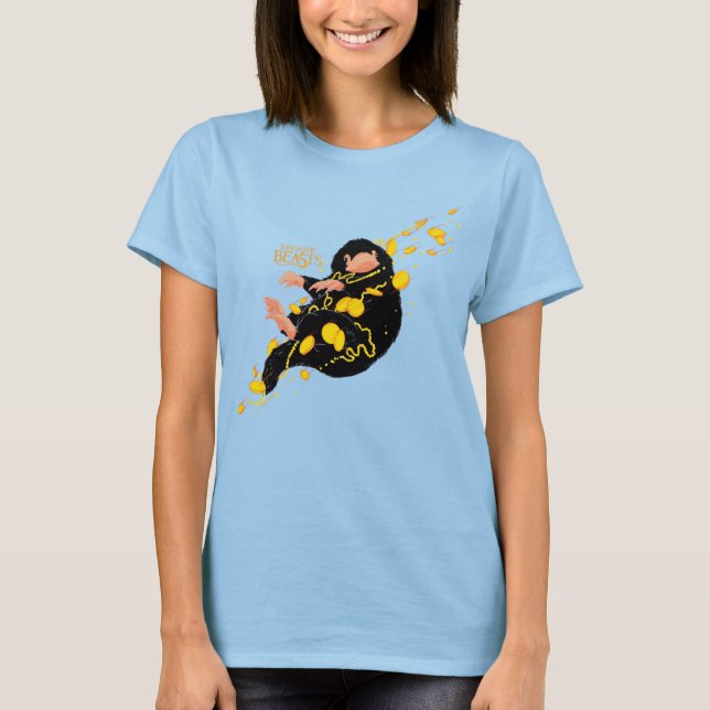 Camiseta Niffler Flutuando Com Dourado (Frente)