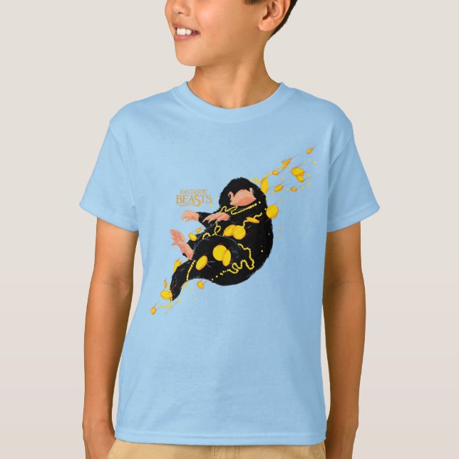 Camiseta Niffler Flutuando Com Dourado (Frente)